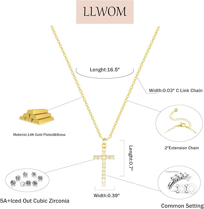 Gold Necklace for Women-14k Gold Plated Infinity Necklace Star Of David Necklace Evil Eye Cross Pendants Heart Dainty Gold Necklace For Women