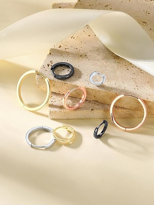 Silvora 925 Sterling Silver Small Hoop Earrings for Women Huggie Earrings Hypoallergenic Cartilage Earrings Tiny Hoops 6mm/8mm/10mm/12mm/14mm/16mm/18mm/20mm