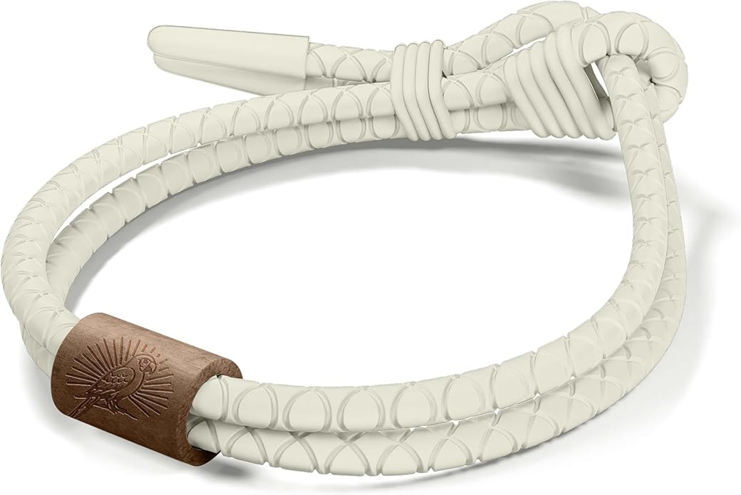 Rowdy Parrot The Driftwood FlexTech Adjustable Silicone Rope Bracelet: Waterproof, Sweatproof, Sunproof, Minimalist Surf, Golf Jewelry for Men - One Size Fits All