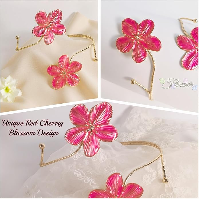 Gold Flower Arm Cuff | Adjustable Cherry Blossom Arm Bracelet Upper Arm | Boho Jewelry for Women, Daily/Party Gift