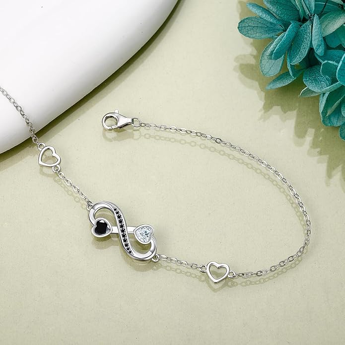 Mustard Seed Cross/Paw Print/Butterfly/Sunflower/Compass/Moss Agate Bracelet for Women 925 Sterling Silver Graduation Link Bracelet Jewelry for Women