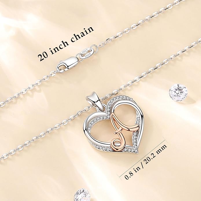 INFUSEU Unique Initial Necklaces for Women Girls Small Heart Letter Jewelry, Meaningful Personalized Gifts