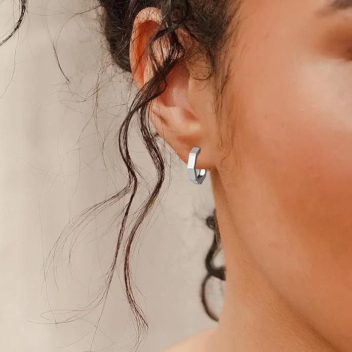 Gacimy Gold Huggie Hoop Earrings for Women 14k Gold Plated, Small Hoop Earrings for Women, 1/2 Inch Yellow Color Earrings for Women