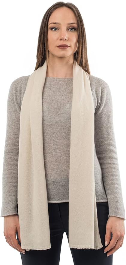 Dalle Piane Cashmere - 100% Cashmere Classic Scarf - Made in Italy - Neck Warmer (12" x 63") - Luxury Gift