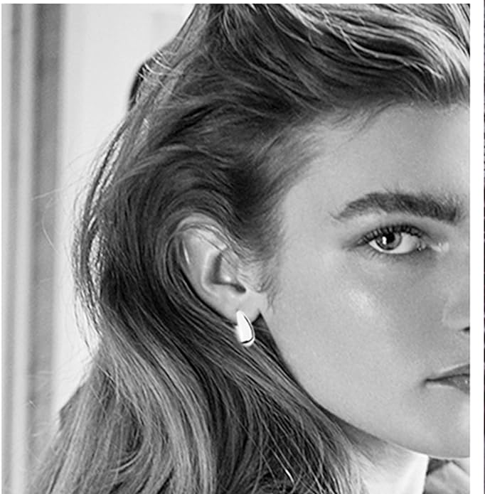 6 Pairs 14K Gold Plated Hoop Earrings for Women Lightweight Chunky Hoop Earrings Multipack Hypoallergenic, Thick Open Twisted Huggie Hoops Earring Set Jewelry for Gifts.
