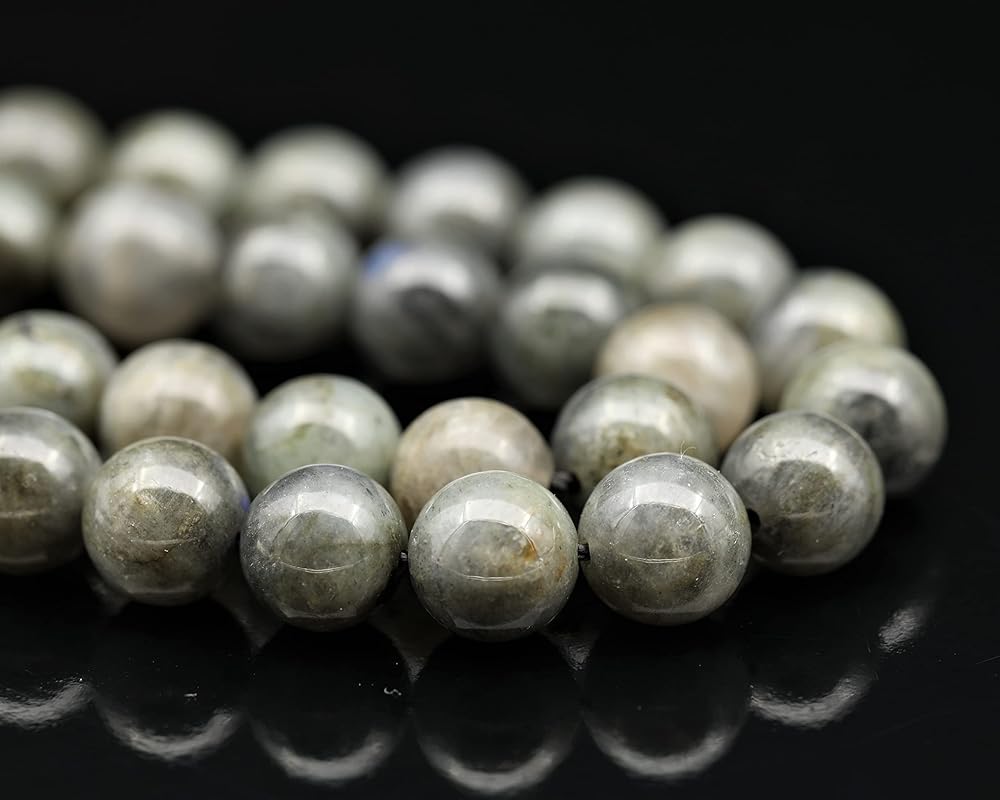 Natural Labradorite Beaded Choker, Genuine Grey Crystal Necklace, Fancy Gemstone Choker, 8mm Beads, Unique Fashion Jewelry, Healing Crystal Chakra Necklace, Durable Stone Necklace, Leo Necklace
