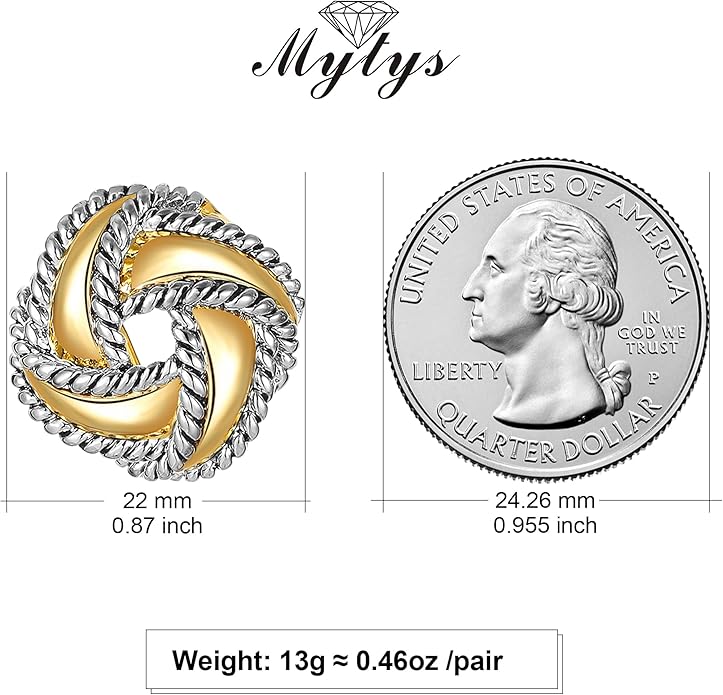 Two Tone Earrings for Women Gold and Silver Crossover Half Hoop Statement Earring Designer Stud Earrings