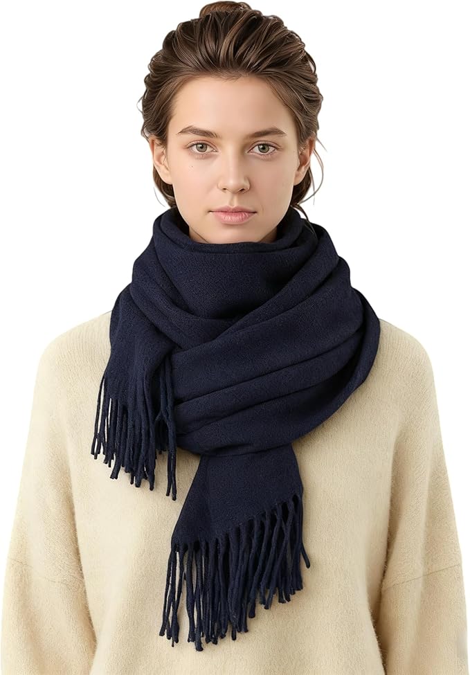 Temminc Winter Scarf for Women - Soft Warm Pashmina Shawl Wrap, Lightweight Fashion Blanket Travel Shawl, Solid Color Scarf
