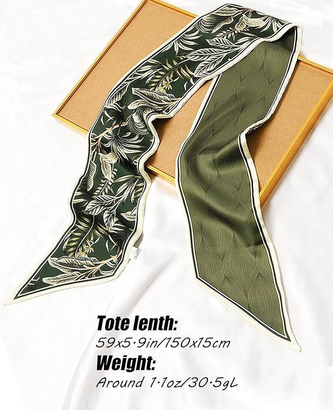 Hioyiwse Head Scarf Hair Neck Scarves For Women Purse Bag Scarfs For Handbags Silky Long Thin Satin Headscarf Fashion