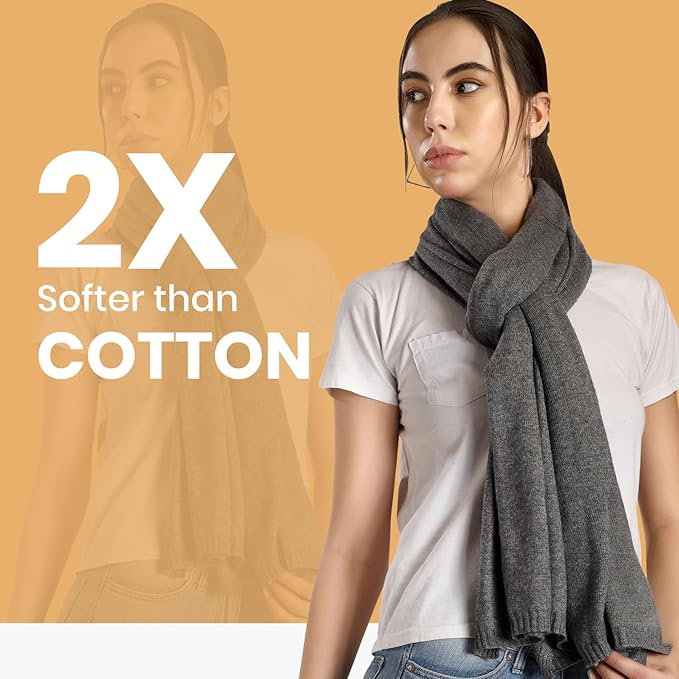 ROSERA Cashmere 100% Cashmere Knitted Wrap Pashmina Shawl Extra Large Scarf Stole for Women Travel