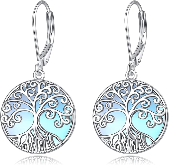 Moonstone Filigree Drop Dangle Teardrop Earrings 925 Sterling Silver Moonstone Leverback Earrings for Women Jewelry Gifts