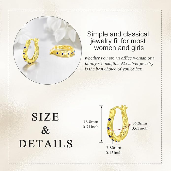 Sterling Silver Hoop Earrings Small Hoop Sun/Leaf/Triangle Huggie Earrings for Women Hypoallergenic