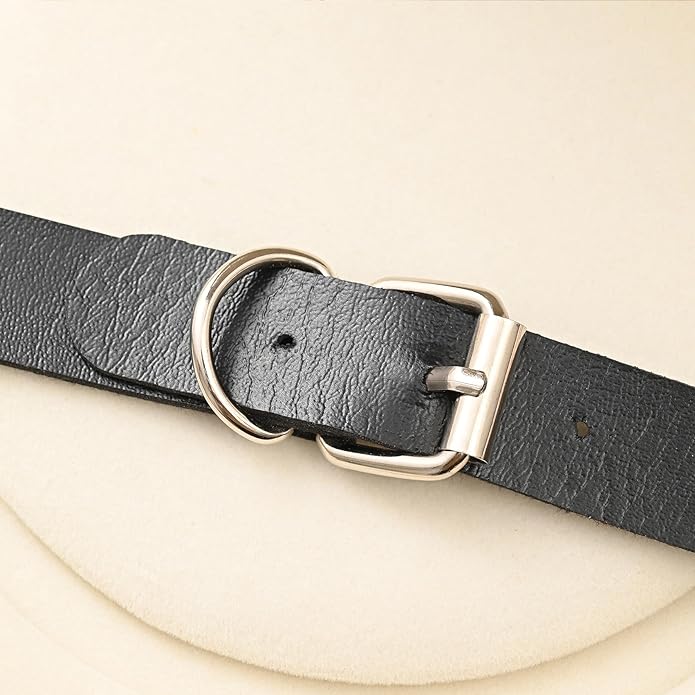 Leather Choker Slip Chain Necklace Stainless Steel Cuban Link Long Necklaces Gothic Punk Heart Chain Necklace Handmade Collars for Women