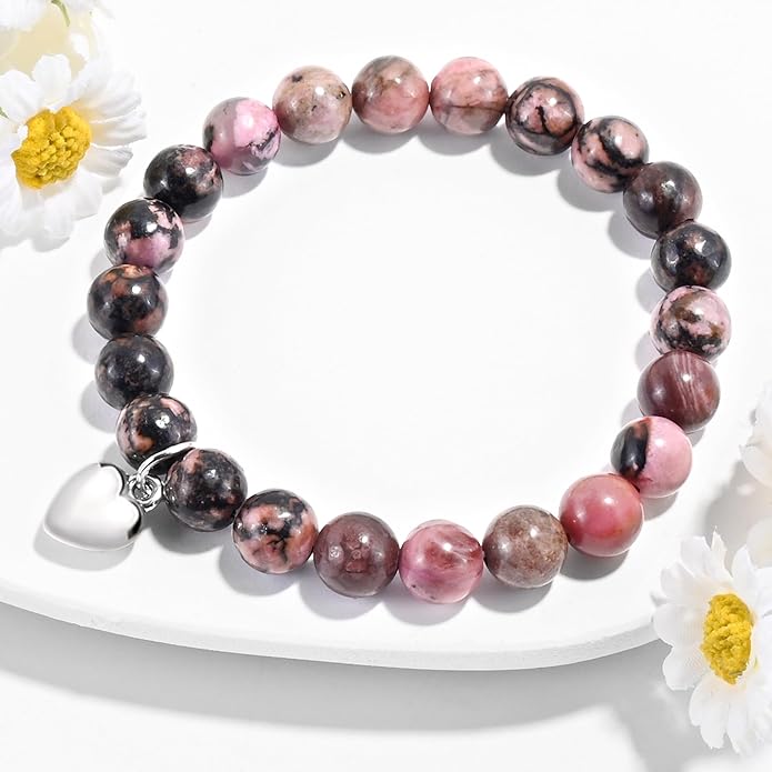 VIBILIA Cross Beaded Bracelets for Women, Inspirational Natural Heart Religious Bracelets for Women, Birthday Christian Gifts for Women on Thanksgiving Christmas Gifts