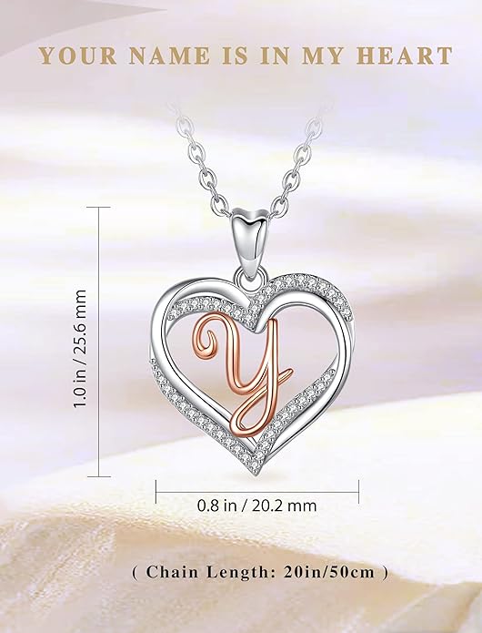 INFUSEU Unique Initial Necklaces for Women Girls Small Heart Letter Jewelry, Meaningful Personalized Gifts