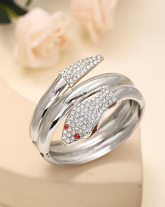 Bangle Bracelets for Women | 14K Gold Plated Trendy Wide Bracelets | Hinged Arm Cuff Bangles Chunky Bracelet for Women