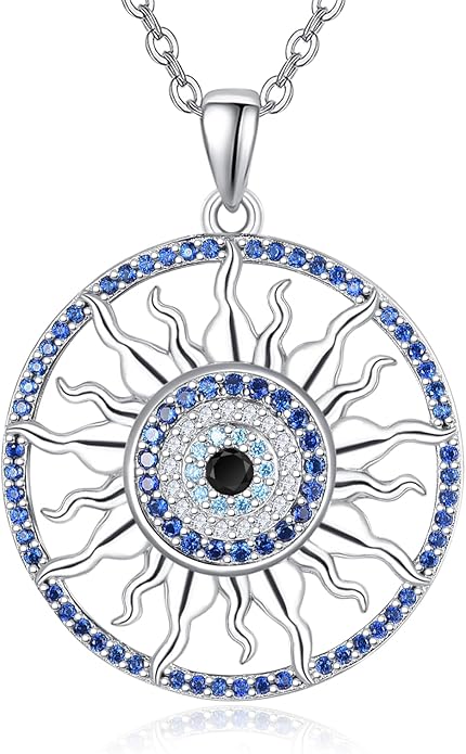 Dreamboat Sterling Silver Evil Eye Necklace for Women Protection Necklace Hamsa Nazar Mal De Ojo Turco Spiritual Jewelry Evil Eye Gifts