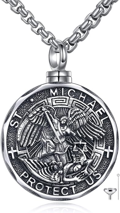 YFN Patron Saint Necklace Sterling Silver Amulet Medal Pendant Religious Protector Jewelry Gifts for Women Men