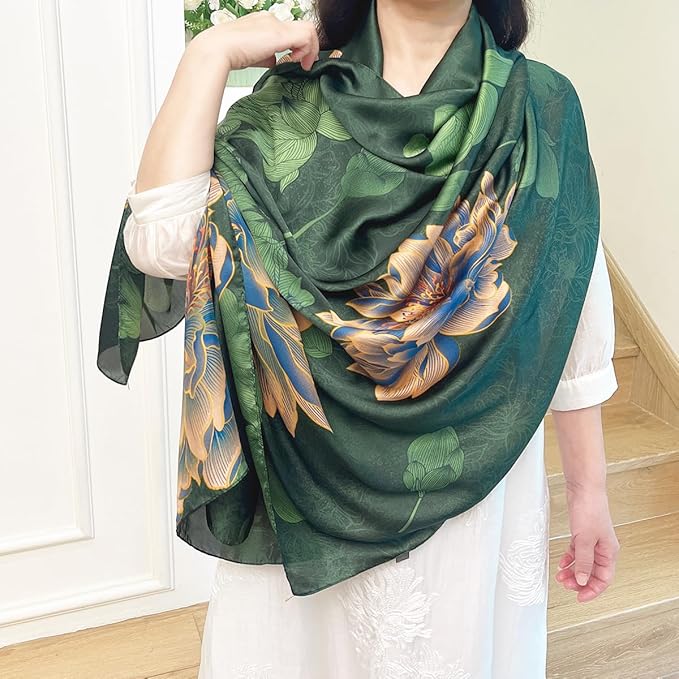 Long Silk Like Scarf Lightweight Satin Scarves Large Sunscreen Shawl Wrap for Women