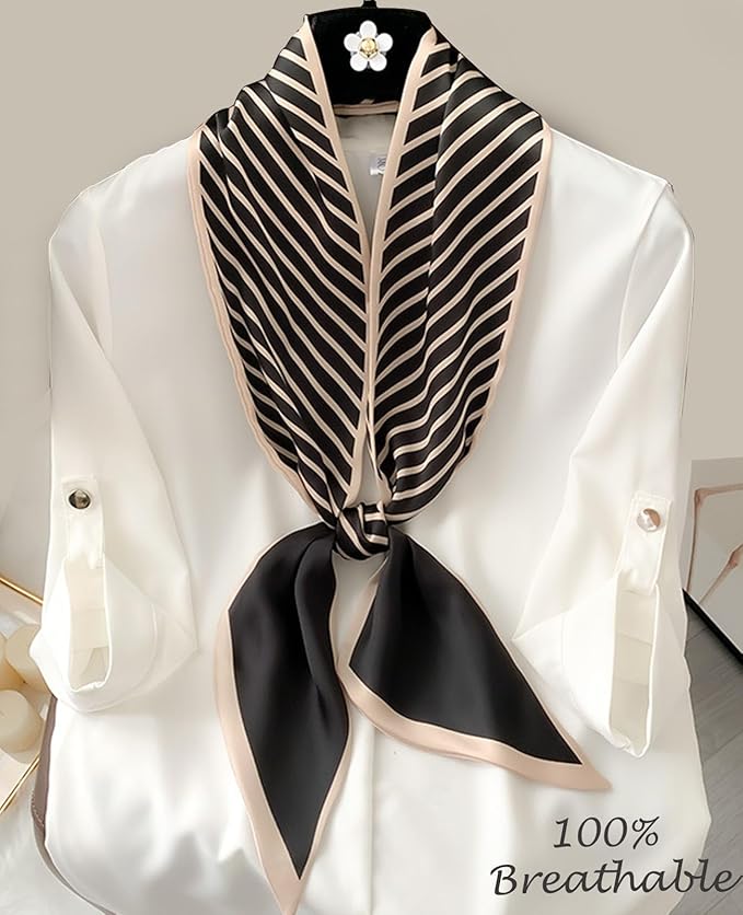 Dailyacc Hair Scarf for Women Fashion Silky Satin Headscarf Wrap Breathable Lightweight Neck Scarves For Handbag