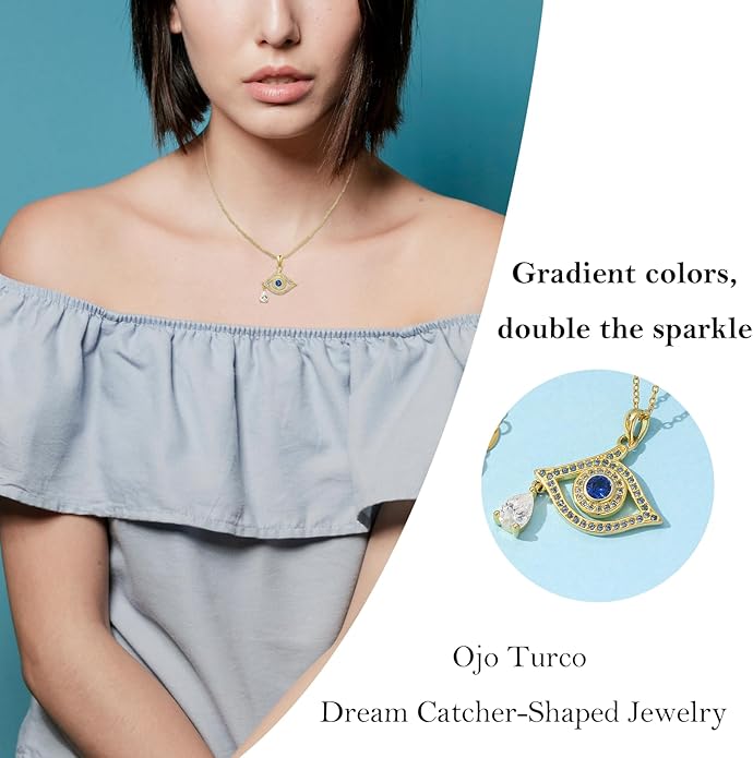 AENEAS Evil Eye Necklace for Women 925 Sterling Silver Necklace Ojo Turco Trendy Jewelry Gifts for Women Wife