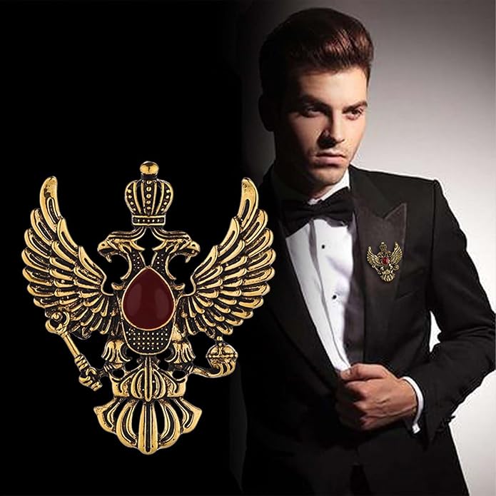 HETICA Vintage Animal Dragon Skull Wolf Crown Lion Brooch for Men Women Suit Tie Dress Lapel Pin Fashion Jewelry