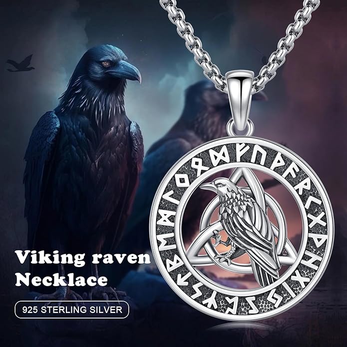 Taioiat viking Pendant Necklace for Men Nordic Celtic 925 Sterling Silver Vintage Mjolnir Jewelry Norse Vikings Gift for Women