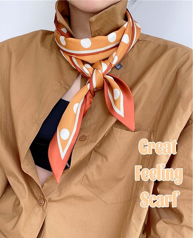 kcctoo 59" Mulberry Silk Like Head Scarf Women's Fashion Square Neck Satin Scarfs for Bag Hair Scarves Gift 59 * 5.9”