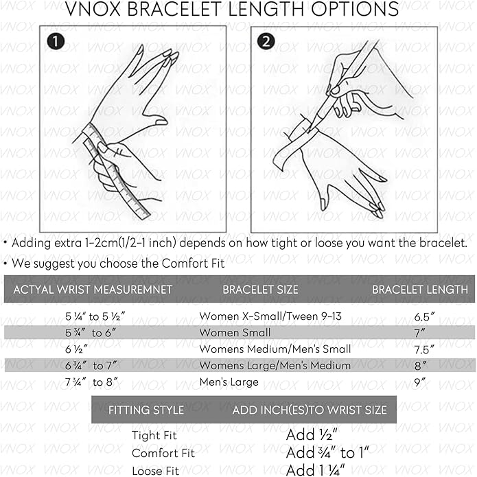 VNOX 5/7 Pcs Chain Bracelet for Men Women - Sturdy Stainless Steel Curb Width Cuban Link Chain Bracelet Set for Men Women,6.5/7/7.4/8.2/9 Inches
