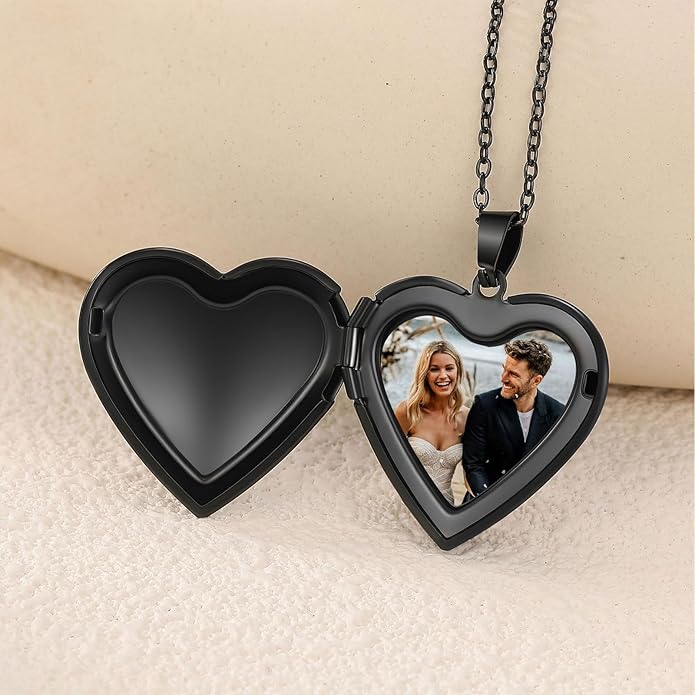 PHOCKSIN Personalized Locket Necklace for Women Photo Necklace with Customized Picture Birth Flower Birthstone New Years Gifts for Women