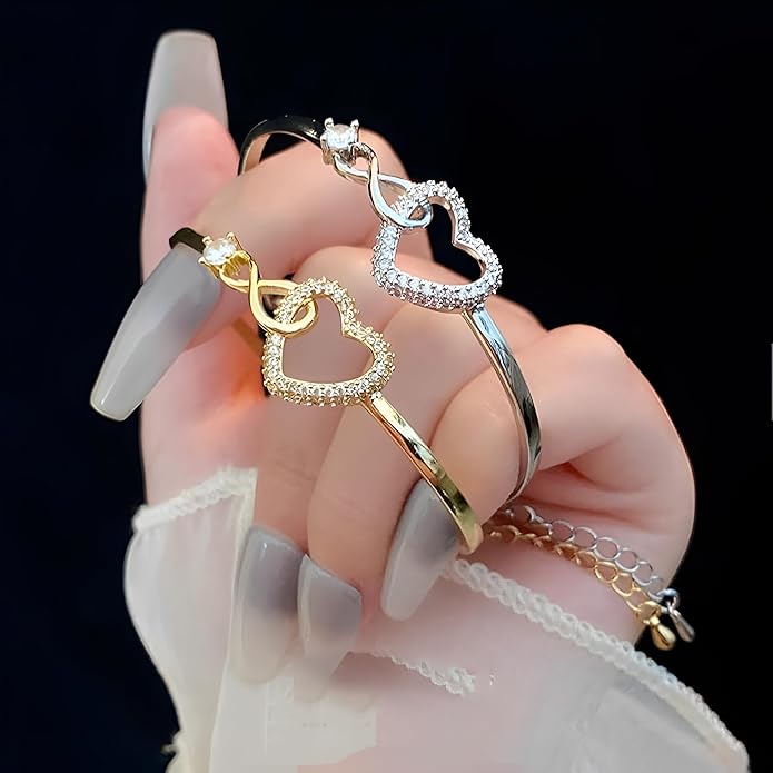 To My Beautiful Daughter In Law Bracelet From Mother-In-Law, Daughter In Law Birthday Gifts, Infinity Star Heart Bracelet For Her With Heartfelt Message Card & Elegant Box, Bonus Daughters Bracelets