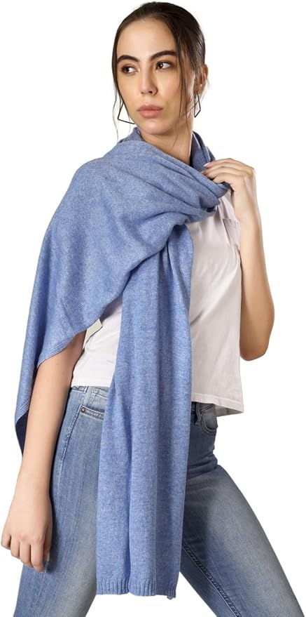 ROSERA Cashmere 100% Cashmere Knitted Wrap Pashmina Shawl Extra Large Scarf Stole for Women Travel