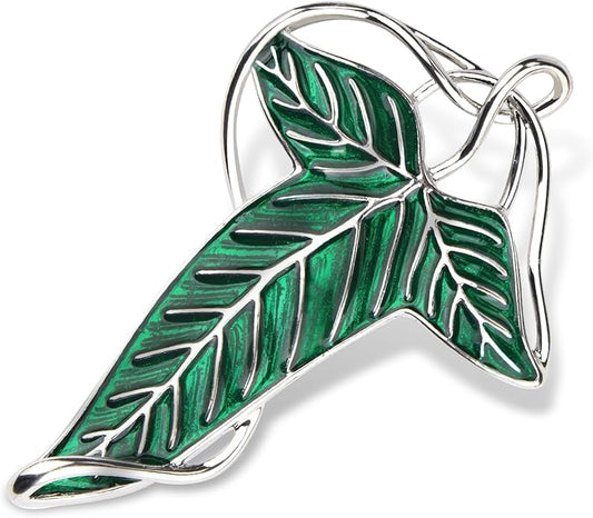 EKZ Elegance Elven Green Tree Leaf Enamel Pin,Cloak Clasp Brooches Elven Keepsake Pin for Luck and Mystery – Perfect for Christmas Festive Attire and Cosplay Jewelry