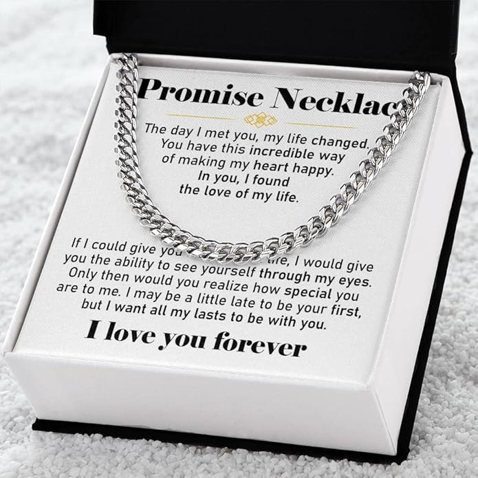 VIRAGIL To My Man Necklace Chain for Men, Silver Stainless Steel Chain Jewelry, Romantic Gift from Partner for Birthday Valentine or Everyday Wear with Meaning