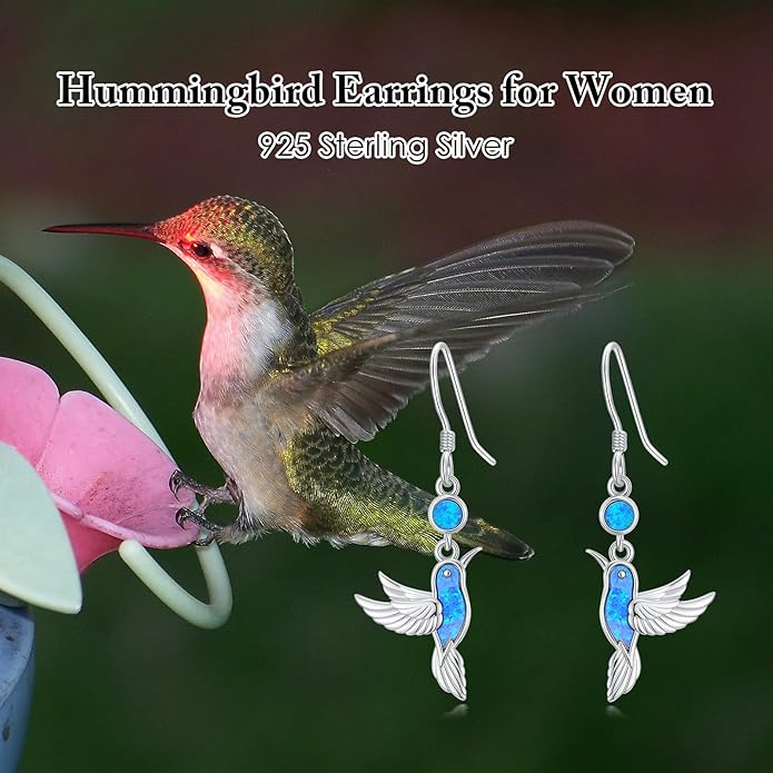 PROESS Turquoise Earrings 925 Sterling Silver Owl/Dragonfly/Butterfly/Hummingbird Earrings Butterfly Jewelry Gifts for Women Christmas Mothers Day