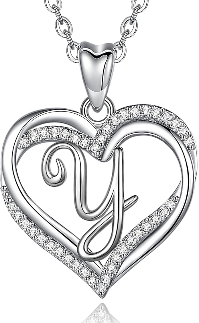 INFUSEU Unique Initial Necklaces for Women Girls Small Heart Letter Jewelry, Meaningful Personalized Gifts