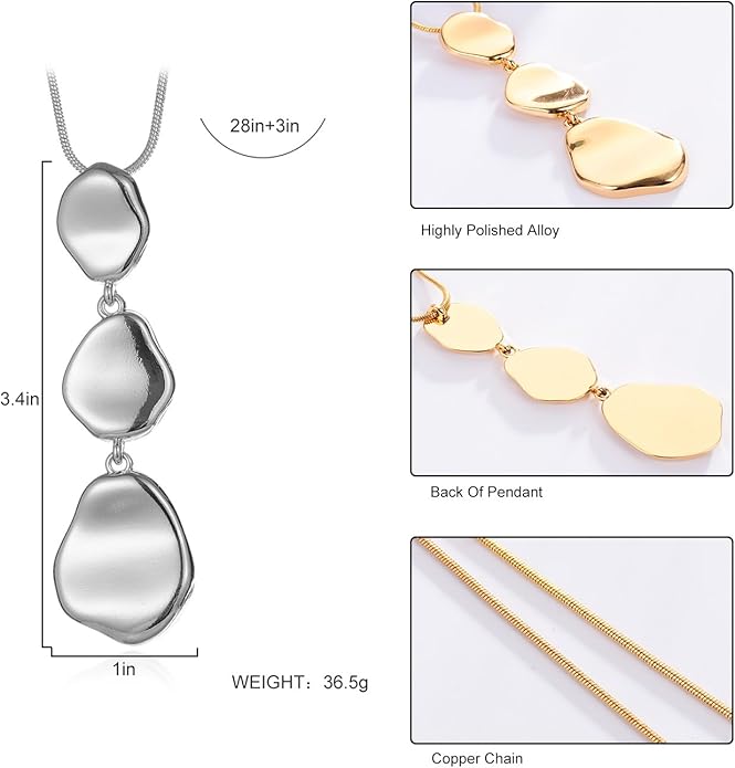 Long Pendant Necklaces For Women Multi-Layer Pendant Y Necklace Set Statement Pendant Chic Jewelry
