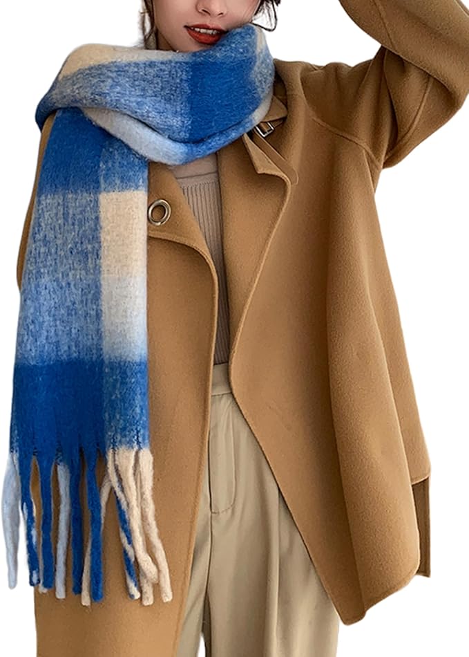 Wander Agio Winter Women Warm Scarf Long Shawl Large Scarves Cold Weather Thick Blanket Scarfs Colorful Plaid