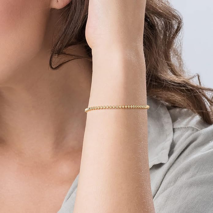 MTMY Gold Chain Bracelet for Women 14K Gold Plated Dainty Bracelets with Adjustable Chain Cute Bracelet Gold Trendy Jewelry
