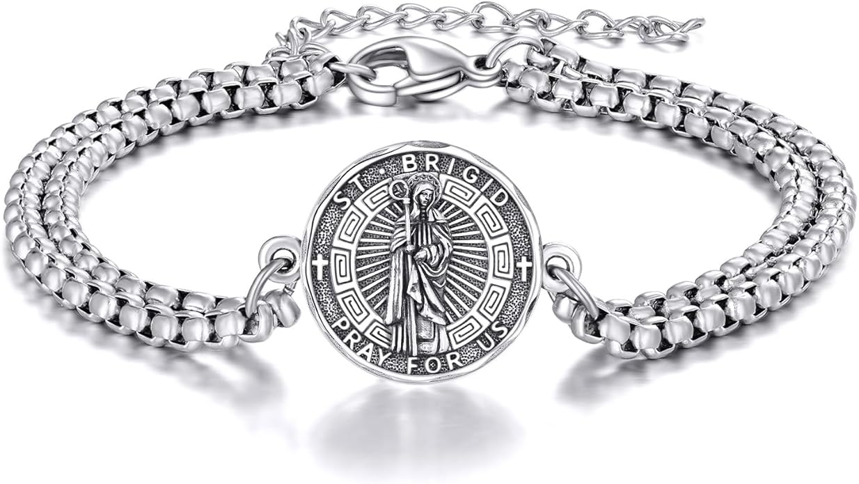 YFN Patron Saint Bracelet Sterling Silver Religious Protector Bracelet Jewelry Gift for Women Men