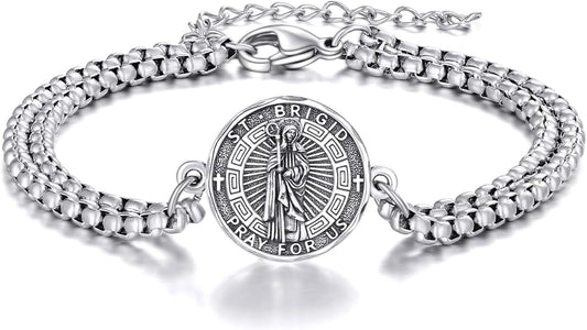 YFN Patron Saint Bracelet Sterling Silver Religious Protector Bracelet Jewelry Gift for Women Men