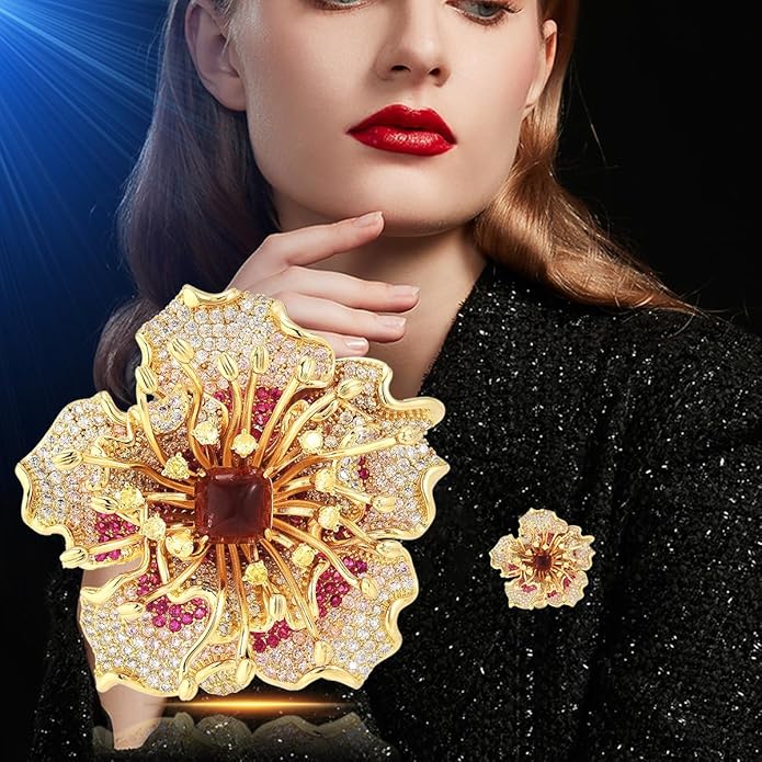 AILONMEI Brooch Pins For Women Fashion, Flower Brooches Jewelry For Women Floral Series Brooches And Pins Designer Lady's Costume