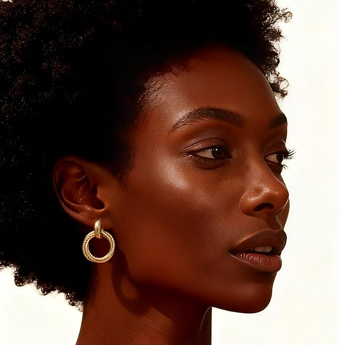 SEADAY Hoop/Stud Earrings Set for Women,Hypoallergenic Lightweight Non-Tarnish Everyday Earrings,Dainty Gold/Rhodium Plated Jewelry,Fashion Accessories,Christmas/Birthday Gift for Women Men
