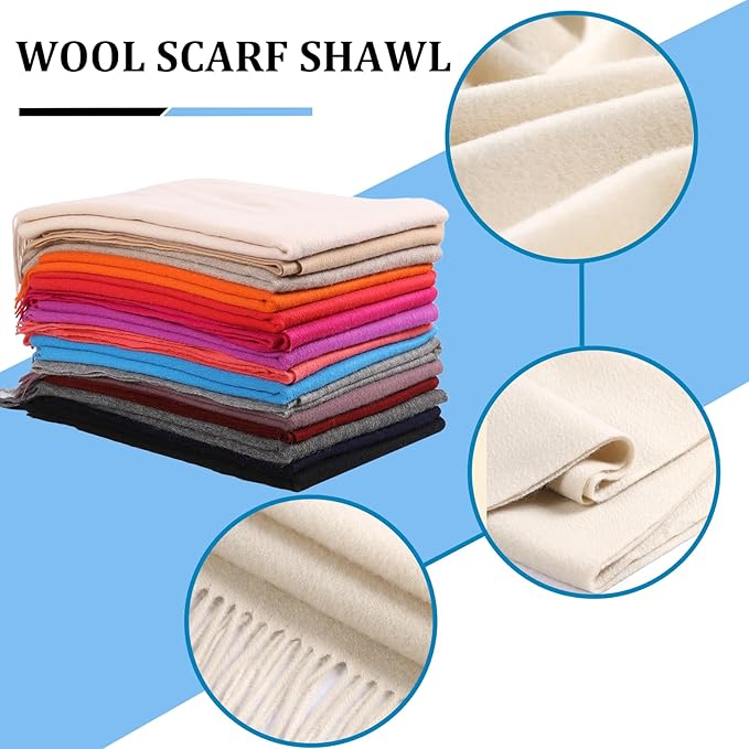 Temminc Winter Scarf for Women - Soft Warm Pashmina Shawl Wrap, Lightweight Fashion Blanket Travel Shawl, Solid Color Scarf