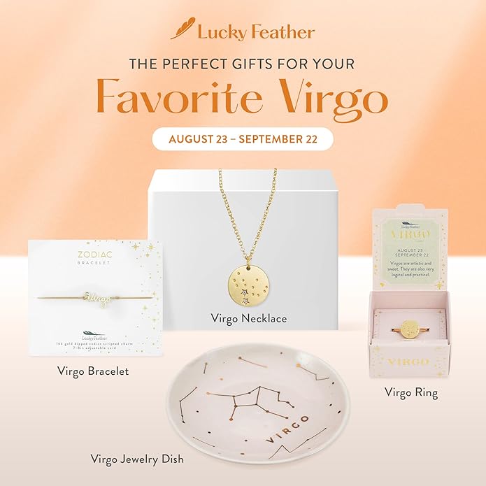 Lucky Feather Zodiac necklaces for women | Scorpio 14K Gold-Plated Astrology Pendant for Girls | Horoscope Sign Zodiac gift | Great Christmas Stocking Stuffer | Trendy Birthday Jewelry Gift | 16” - 18”