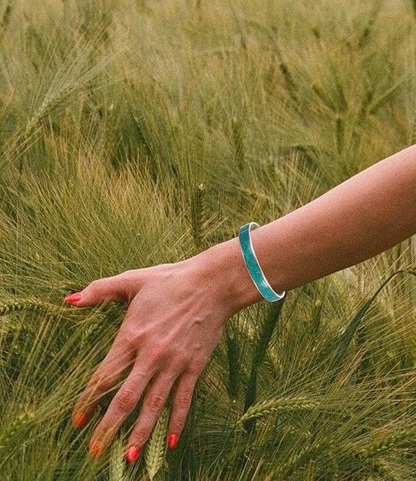 Genuine Turquoise Boho Bracelet for Women, Sterling Silver Adjustable Bangle Cuff Native American Gemstones Jewelry, Fit for 6.5 7 7.5 Inches