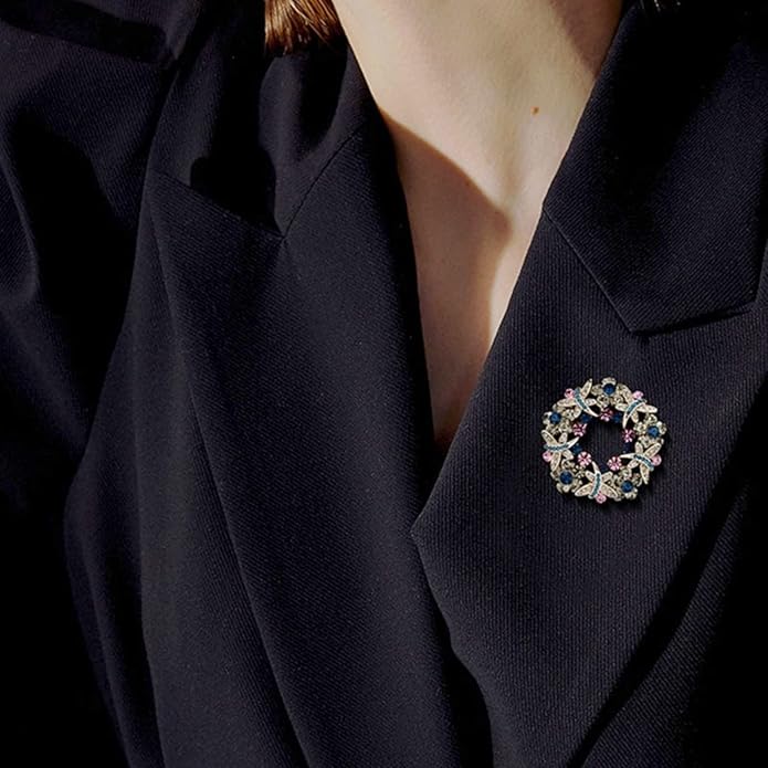 Brooch Pins Butterfly Bauhinia Flower Crystal Rhinestone Lapel Brooches for Women Girls Fashion Jewelry Gift