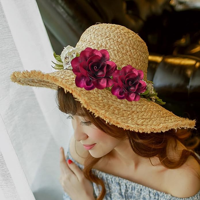 Women's Brooches 4pcs Rose Flower Hair Clip Flamenco Dancer Pin up Mexican Hair Flowers Clips Hairpin Brooch Tea Party Hats Headpieces