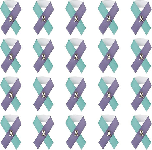 1/2/5/10/25/50/100pcs Satin Awareness Ribbon Pins (Pick your color), for Cancer & Disease Awareness, Bulk Quantities for Fundraising, Events, Gift Giving