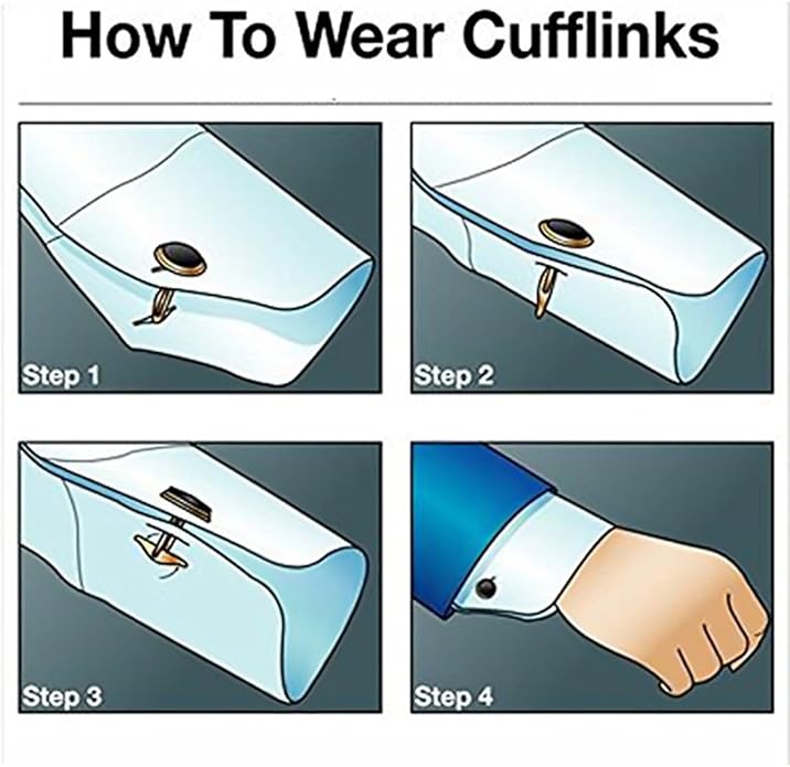 IPINK-Mens Cufflinks and Studs Set Tuxedo Formal Kit Shirts Business Wedding
